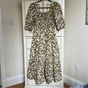 Puff sleeve smocked dress